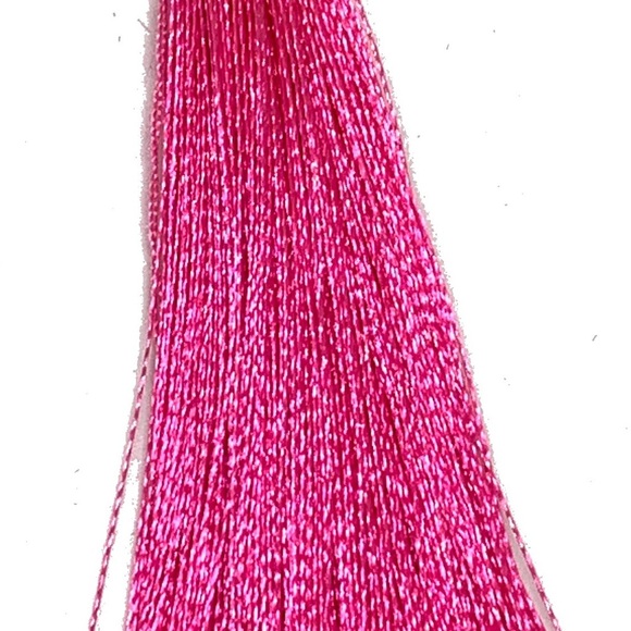 Hot Pink Tassel Goldfilled Earrings - Picture 5 of 8